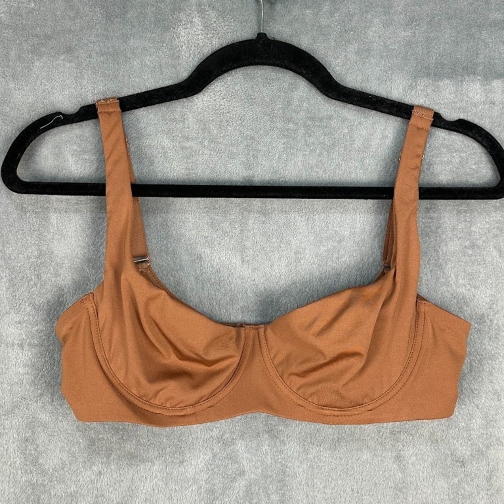 Shecurve Bra Womens 34C Brown Underwire Support Balconette Seamless Lifting